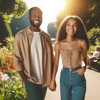 couple enjoying sunlight